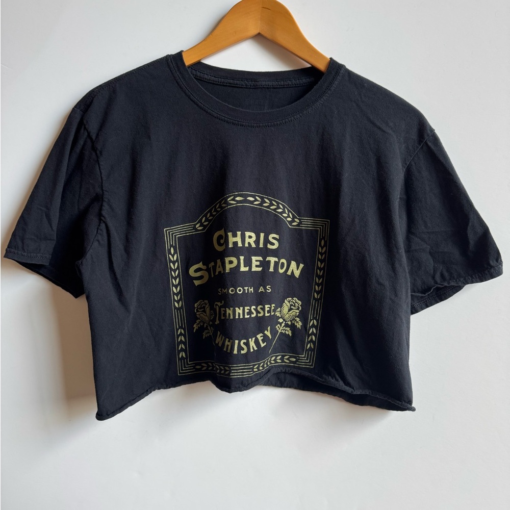 Black Graphic Crop Top